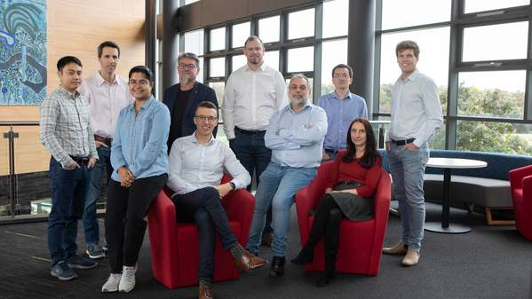 Left-to-right: Linh Hoang, George Tsekouras, Prerna Tiwari (leaning on armrest), Gordon Wallace, Paul Barrett (sitting), Aaron Hodges, Gerry Swiegers (leaning on armrest), Chong-Yong Lee, Klaudia Wagner (sitting), Jef Pennings