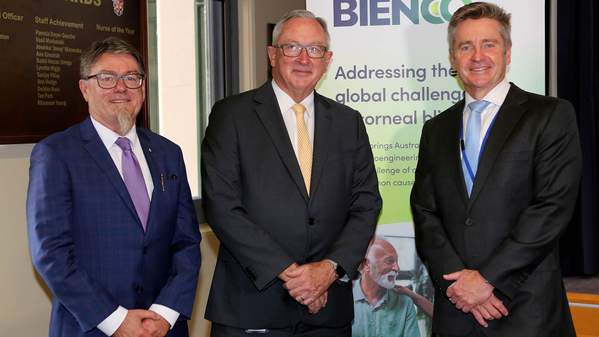 Gordon Wallace, Brad Hazzard and Gerard Sutton at the BIENCO launch.