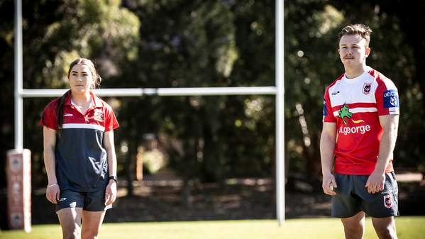 Keeli Brown and Benjamin Lavender, Col Purcell Illawarra Rugby League Centenary Scholarship recipients 2021