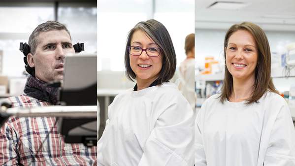 IHMRI/UOW MND researchers Justin Yerbury, Lezanne Ooi, Kara Vine-Perrow