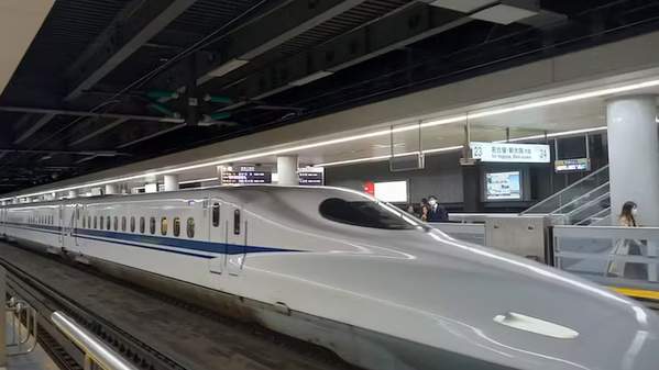 A white high speed train