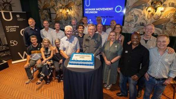 Former students and lecturers from the inaugural Bachelor of Applied Science (Human Movement) degree at the Steelers Club to celebrate 40 years since the program's launch.