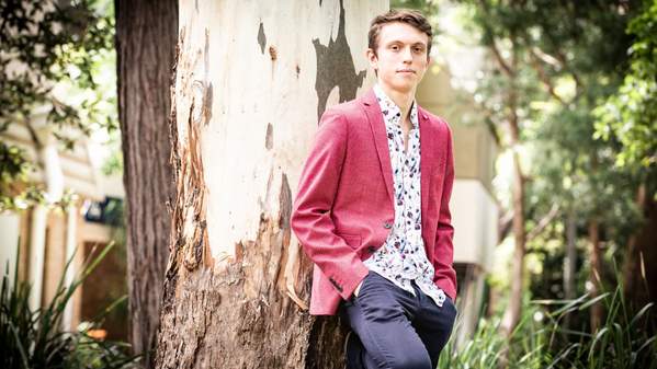 UOW graduate Sam Jennings, pictured at UOW's Wollongong campus. Photo: Paul Jones