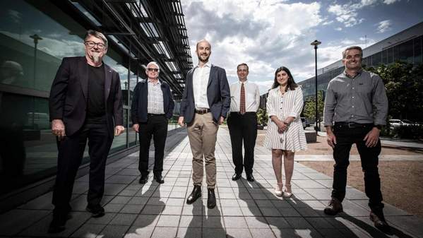 Left-to-right: Gordon Wallace, David Officer, Christiaan Jordaan, George Tomka, Zahra Shahbazian, Andrew Minett