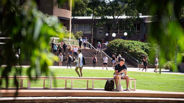 Students on the McKinnon lawn