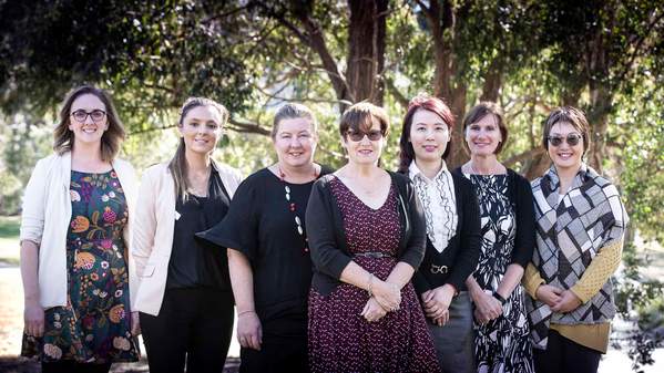 Left to right: Jessica Nealon, Jessica Bresolin, Nicole Britton, Val Wilson, Rita Chang, Victoria Traynor, Ping Yu.