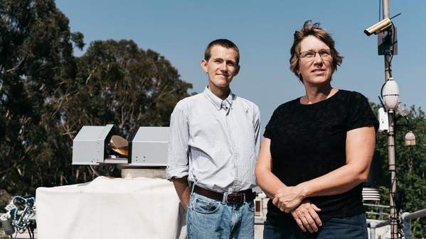 Professor Clare Murphy and Jack Simmons from the Centre for Atmospheric Chemistry