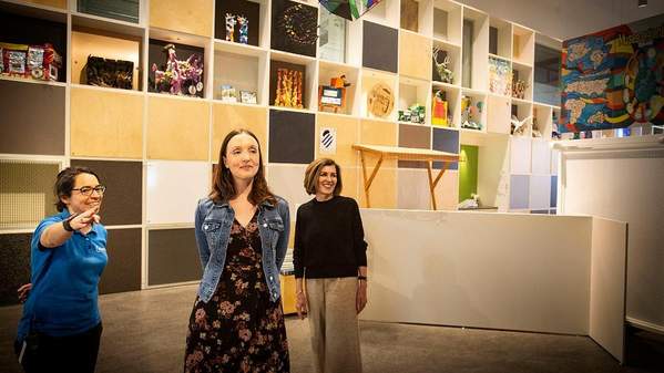 Early Start researchers Ellie Taylor, Lyn Cronin and Martha Johnson in the Discovery Space