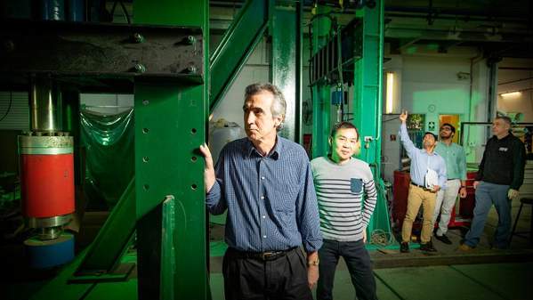 Steel Research Hub Director Dr Paul Zulli, research program leader Professor Lip Teh, research fellow Dr Aziz Ahmed, PhD student Refat Ahmed, and Lab Manager Cameron Neilson.