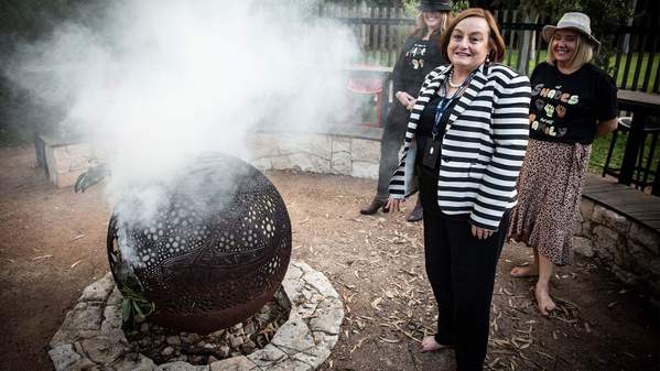 The VC Patricia Davidson at UOW Smoking Ceremony