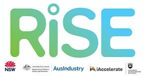 RISE logo with partners Ausindustry and NSW government