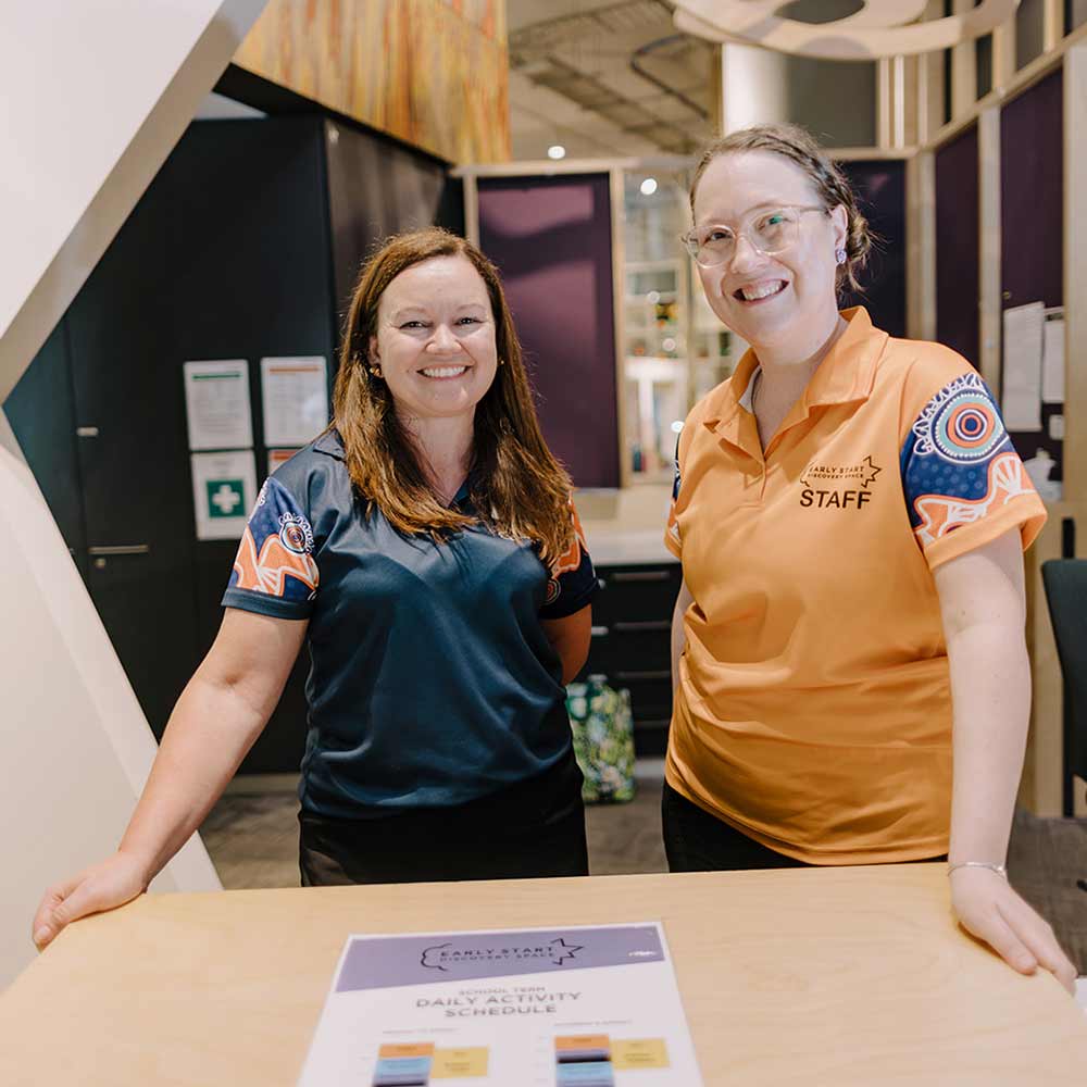 Early Start Discovery Space staff at the front counter