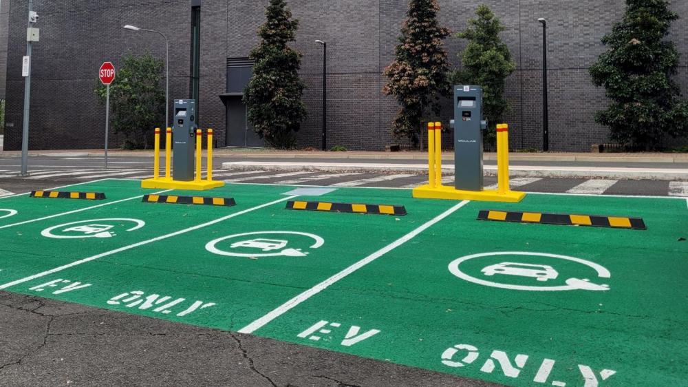 Photo of the EV charging zone in the P4 Carpark