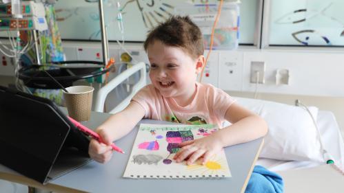 Child drawing during Discovery to You session