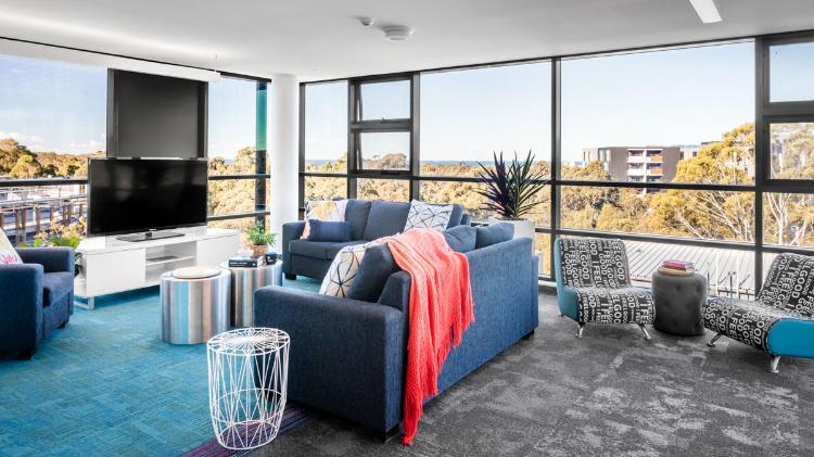 UOW student accommodation lounge room