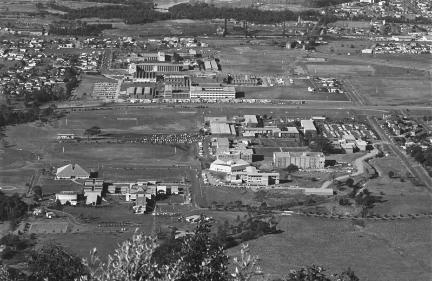 Aerial image of the ������Ƶapp of ������Ƶapp in 1976. This image is black and white.