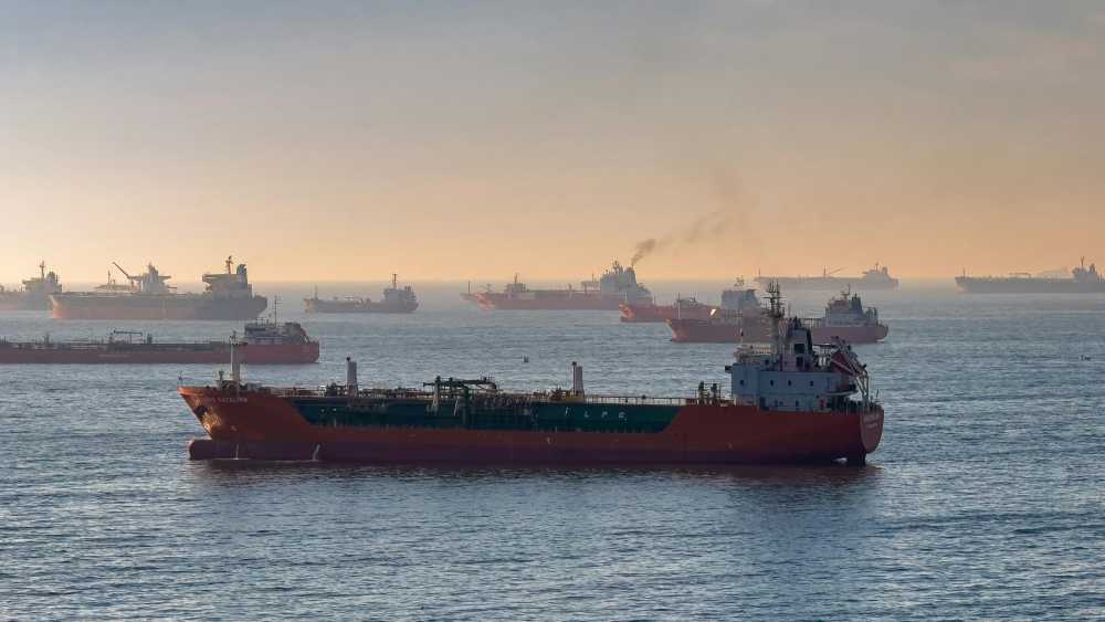Crago ships sitting off coast of turkey