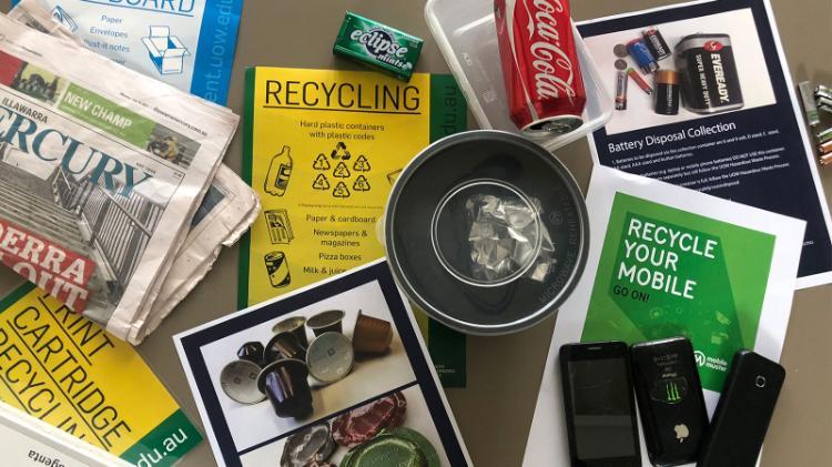 Some of the recycling collection services available at ý campus