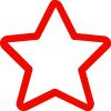 Red outline of a star