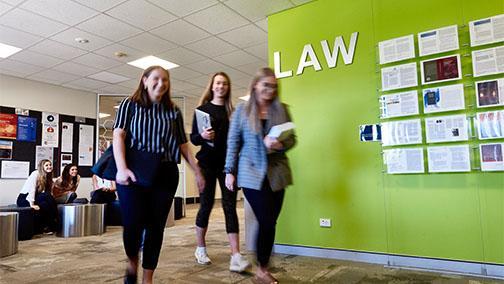 law school students walking