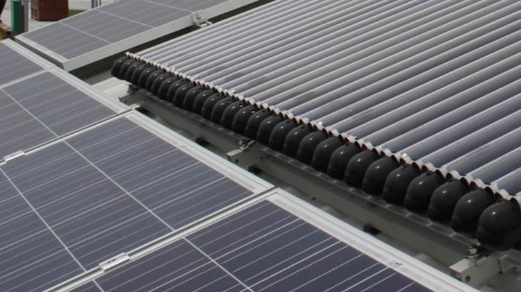 Solar panels on roof