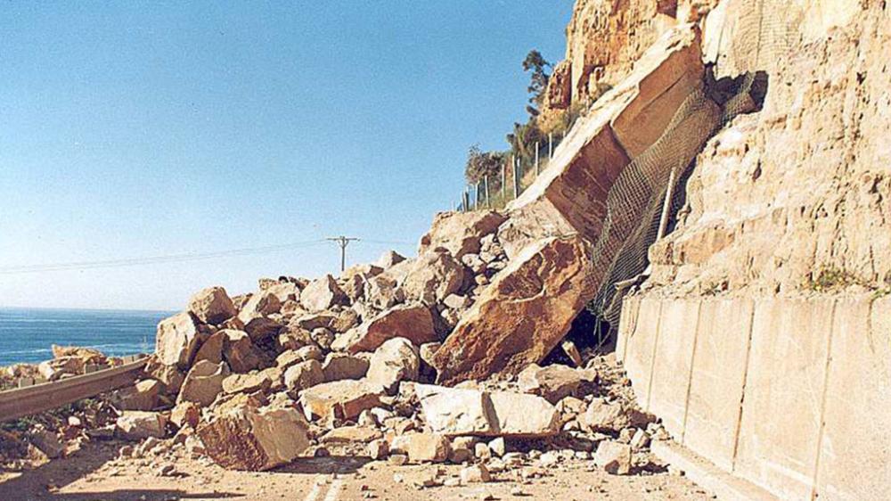 Rock fall on the old Lawrence