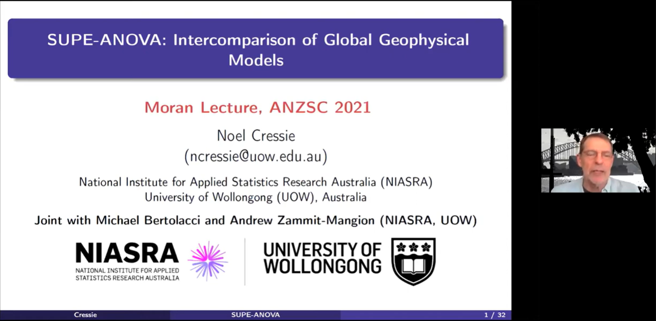SUPE-ANOVA Intercomparison of global geophysical models presented by Distinguished Professor Noel Cressie