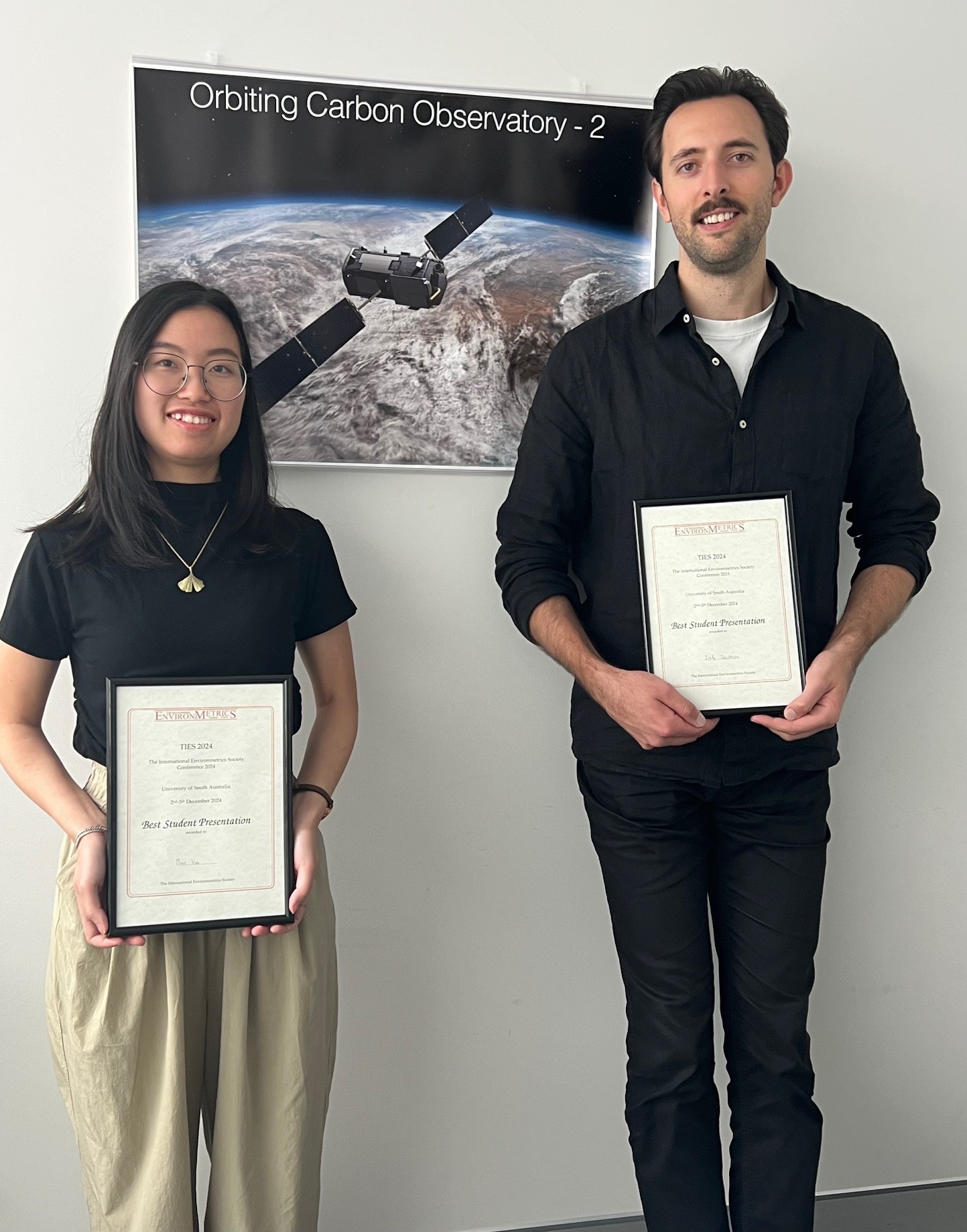 Bao Anh Vu and Josh Jacobson tied for the TIES Best Student Presentation Award