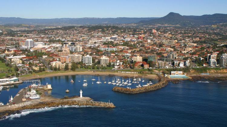 Aerial view of Wollongong Harbour