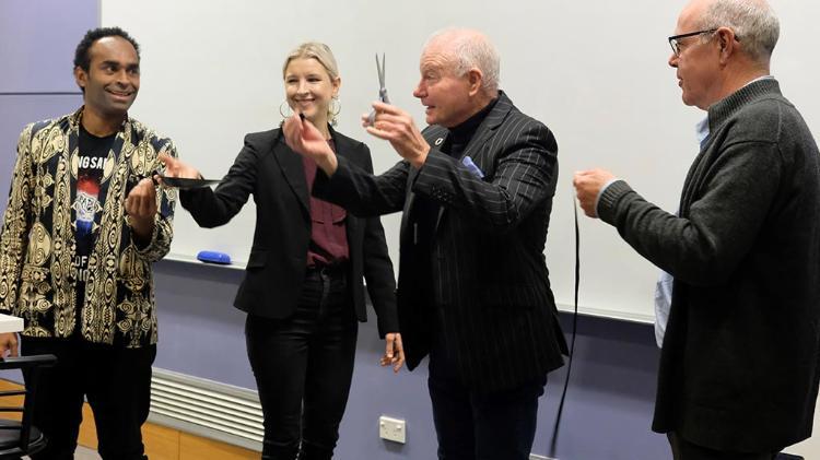 West Papua Project launch - cutting of the ribbon with Wollongong Lord Mayor