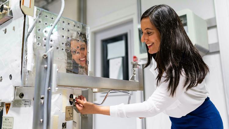 Female engineer with equipment