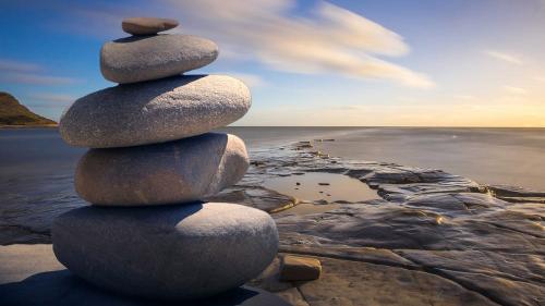 Stones near ocean