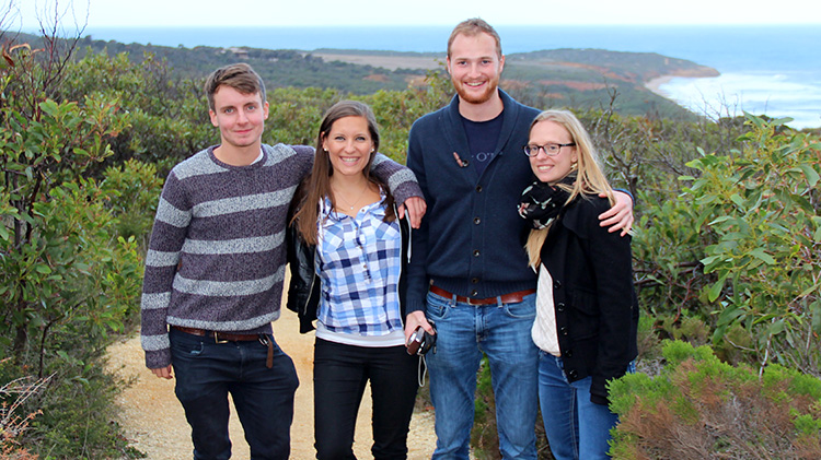 Four exchange students in ý