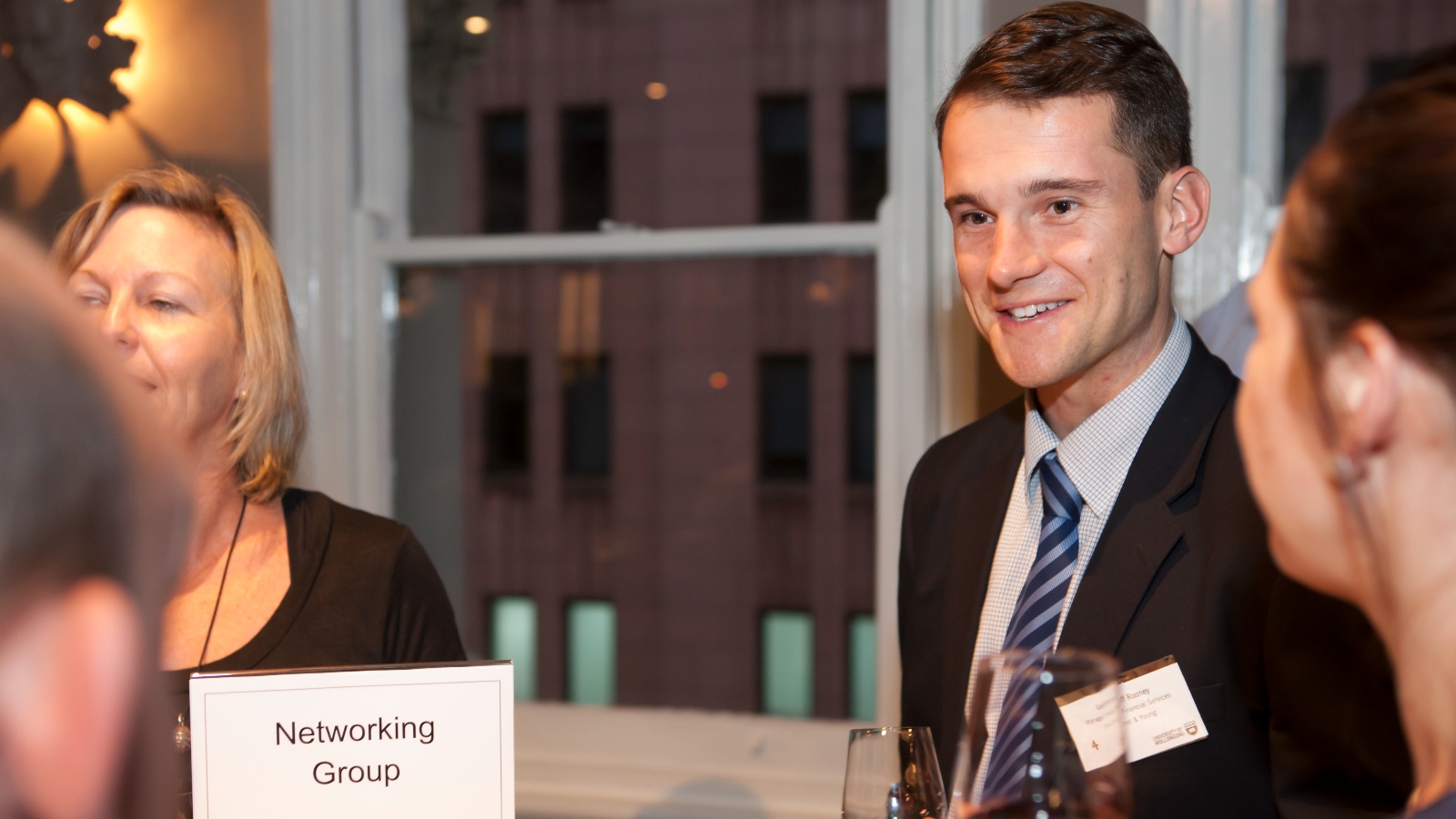 A candid photo of Geoff Rooney during a UOW Alumni networking event. Photo: UOW