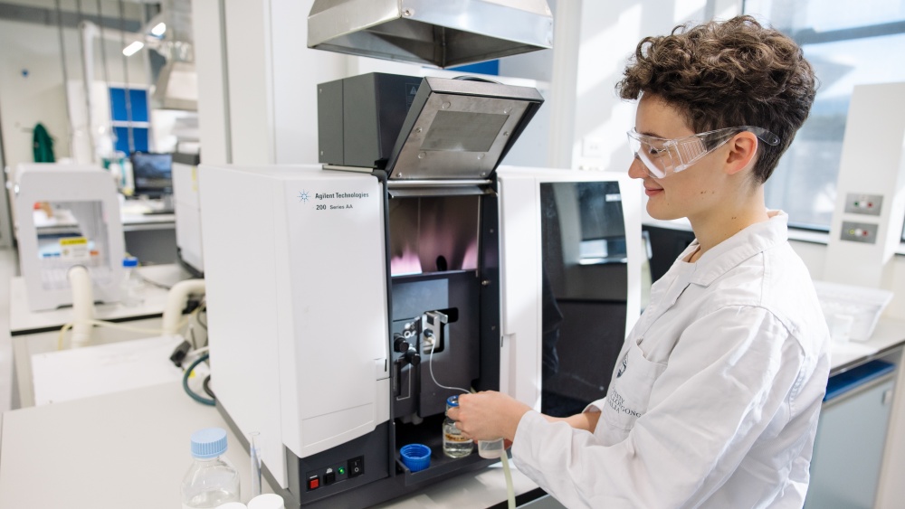 A STEM student in lab