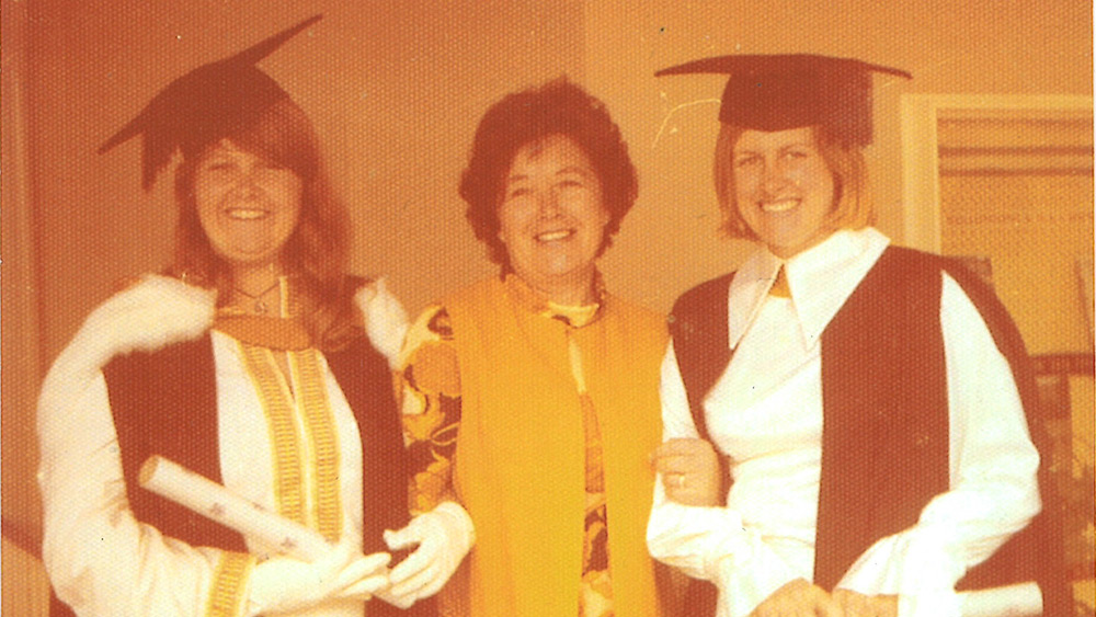 Photo of UOW graduate Christine Thompson at graduation in early 1970s