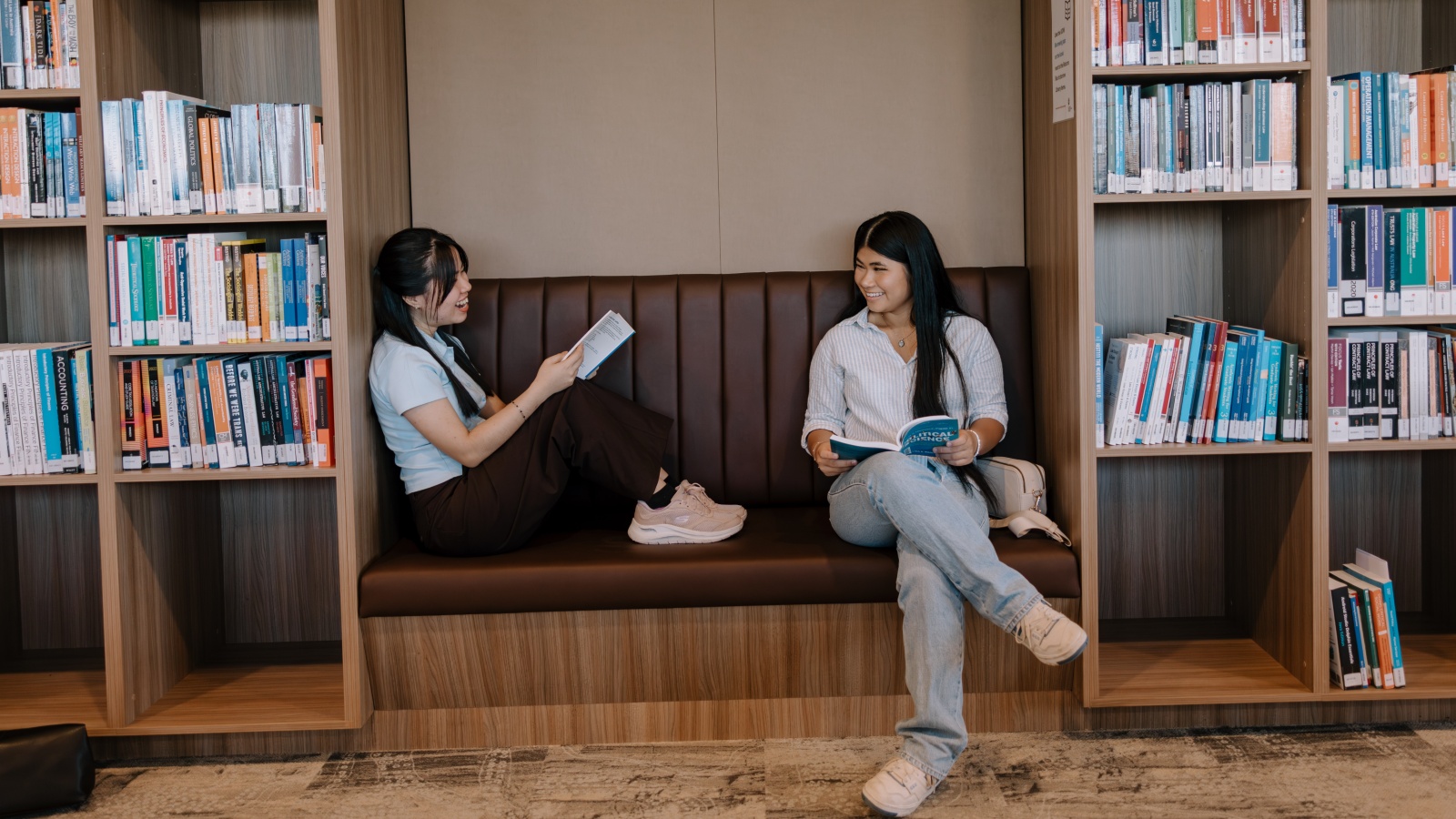 Students sitting in Liverpool campus library