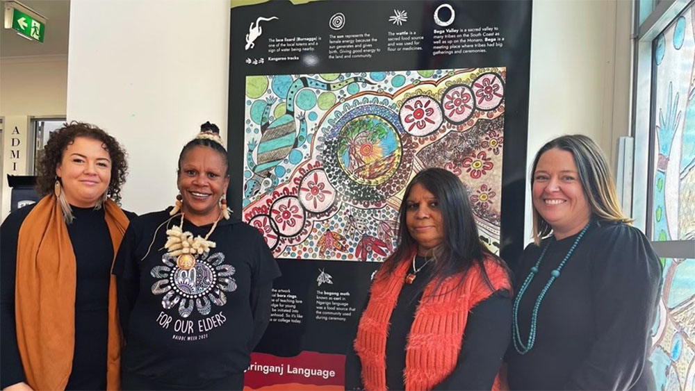 Emma Stewart, Browyn Luff, Aunty Ellen Mundy and Samantha Aviata
