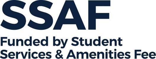 SSAF logo - Funded by Student Services & Amenities Fee