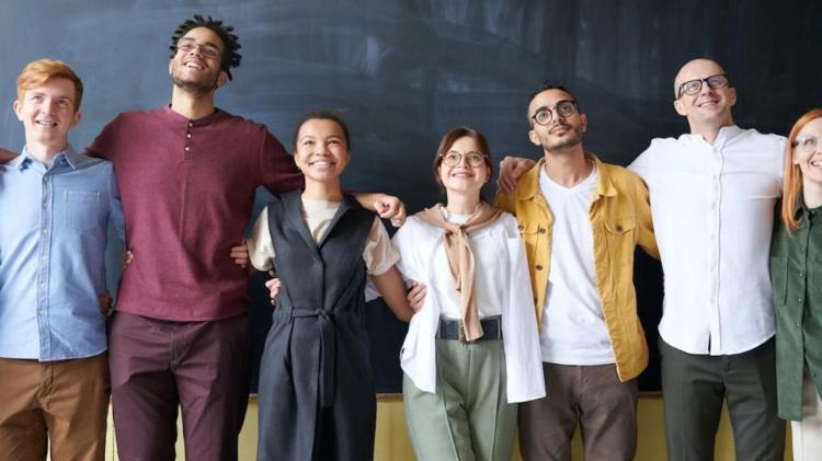 A group of students