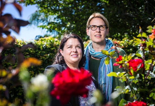 researchers in the garden