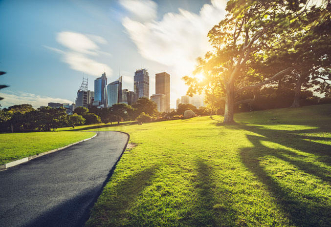 CRC-low-carbon-living-cityscape-sunny-green-lawn