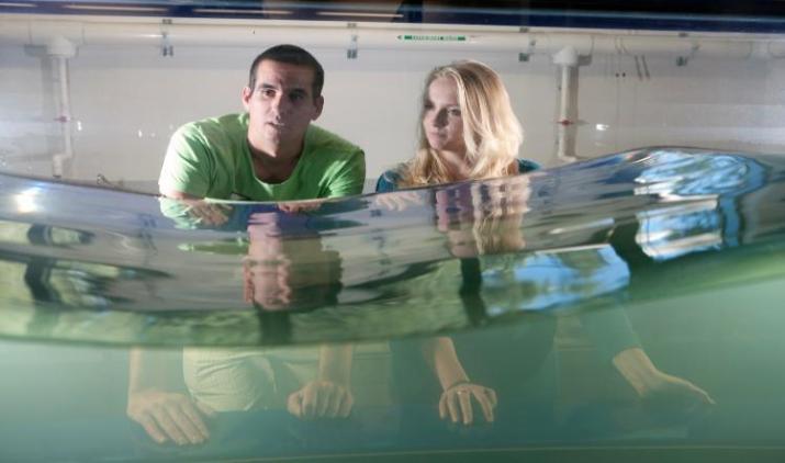 Students learn in the UOW Engineering hydro laboratory