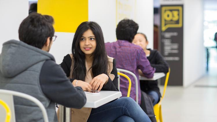 students in dining hall