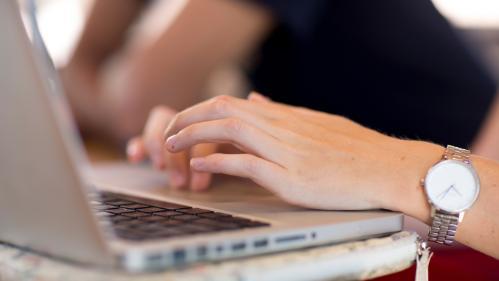 Student with laptop