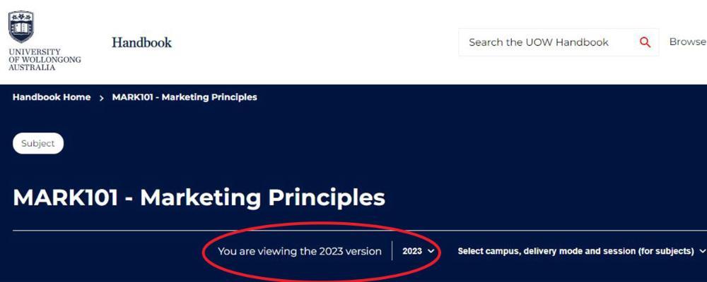 2023 date circled on handbook