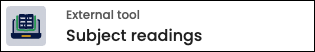 Moodle page- screenshot ereadings