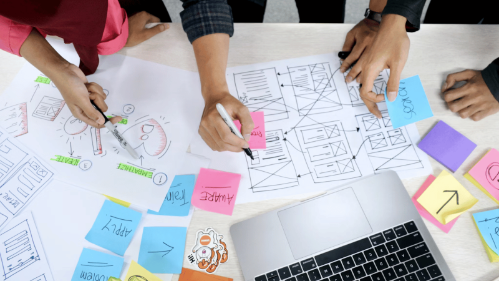 A group of students working on a project