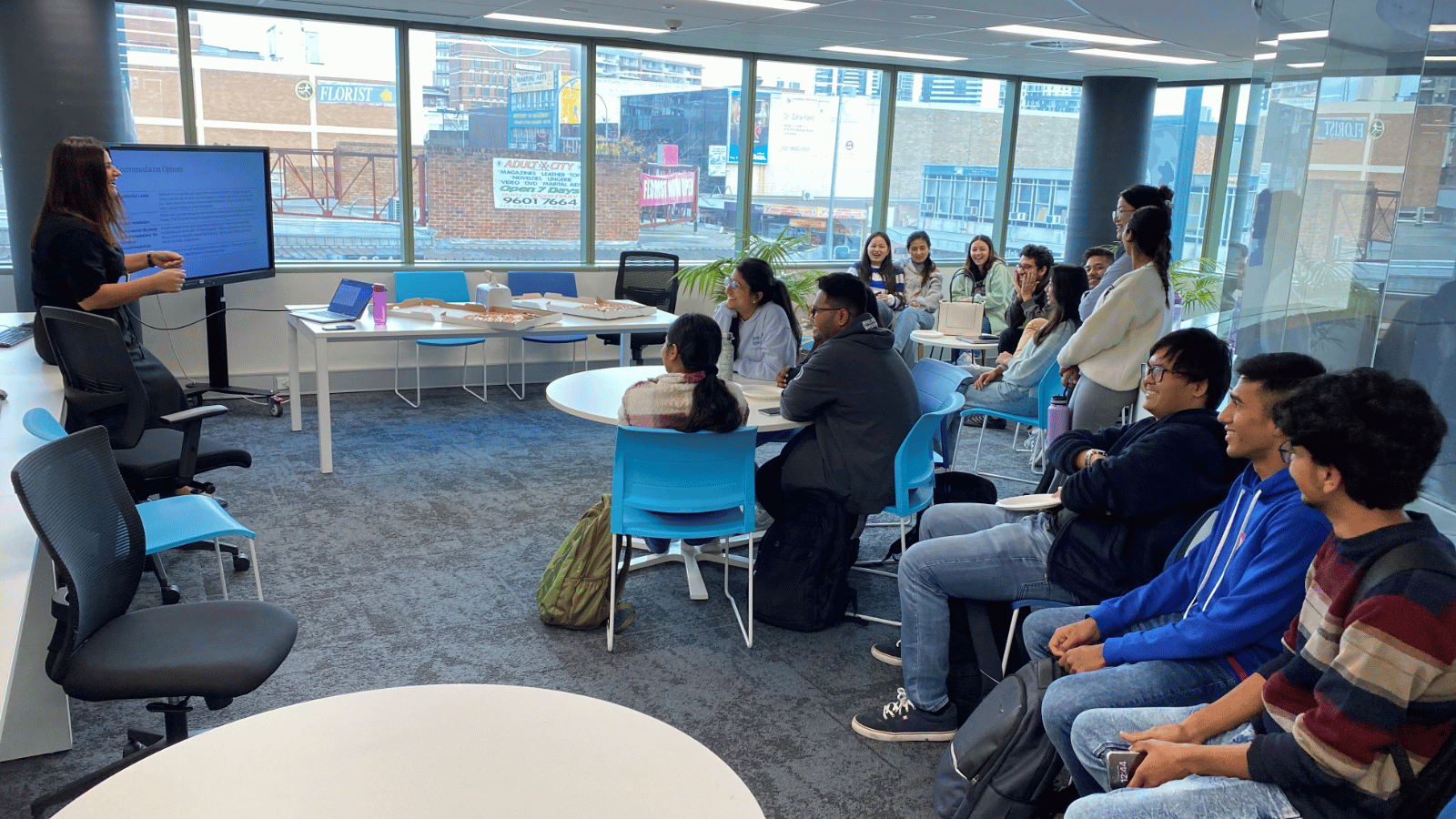 Students at Liverpool campus engaging with the Student Success Hub