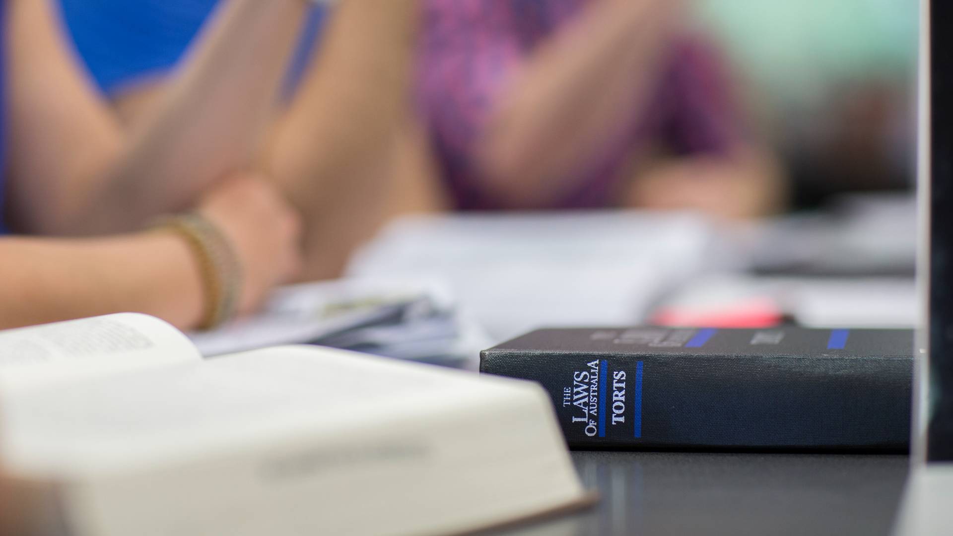 Close up shot of thesaurus on table at UOW Library